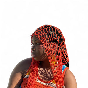 Crotchet Headscarf In Orange